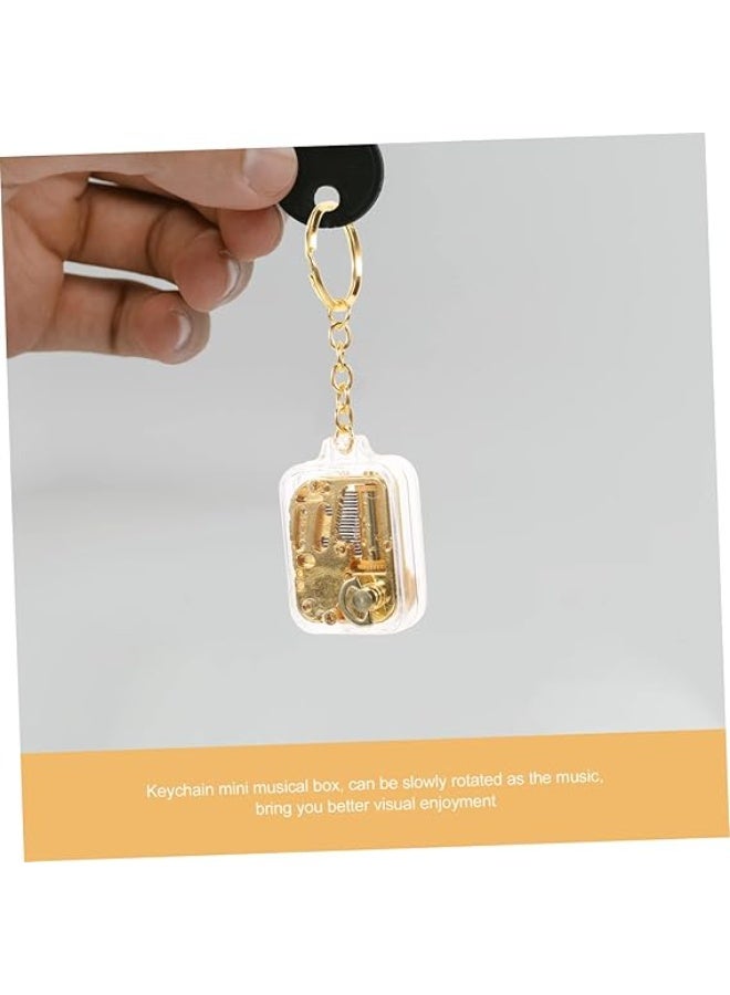 Music Box Keychain - Women Wallet Key Ring, Moving Castle Theme, Party Favor, Mechanism (Golden) - Image 2
