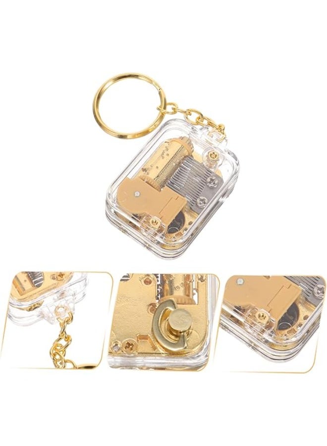 Music Box Keychain - Women Wallet Key Ring, Moving Castle Theme, Party Favor, Mechanism (Golden) - Image 4