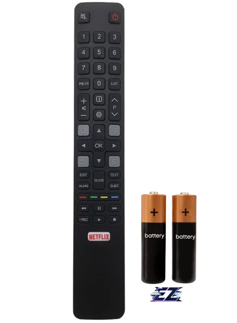 PopZa Replacement Remote Control RC802N for Remote Control TCL Thomson 4K UHD LCD LED Smart TV 55EP660 55EP680 60EP660 65DC760 U49P6046 U49S7096 65DC766 65EP640 65EP660 65EC78 0 75EP660 U43P6046 with Battery - Image 1