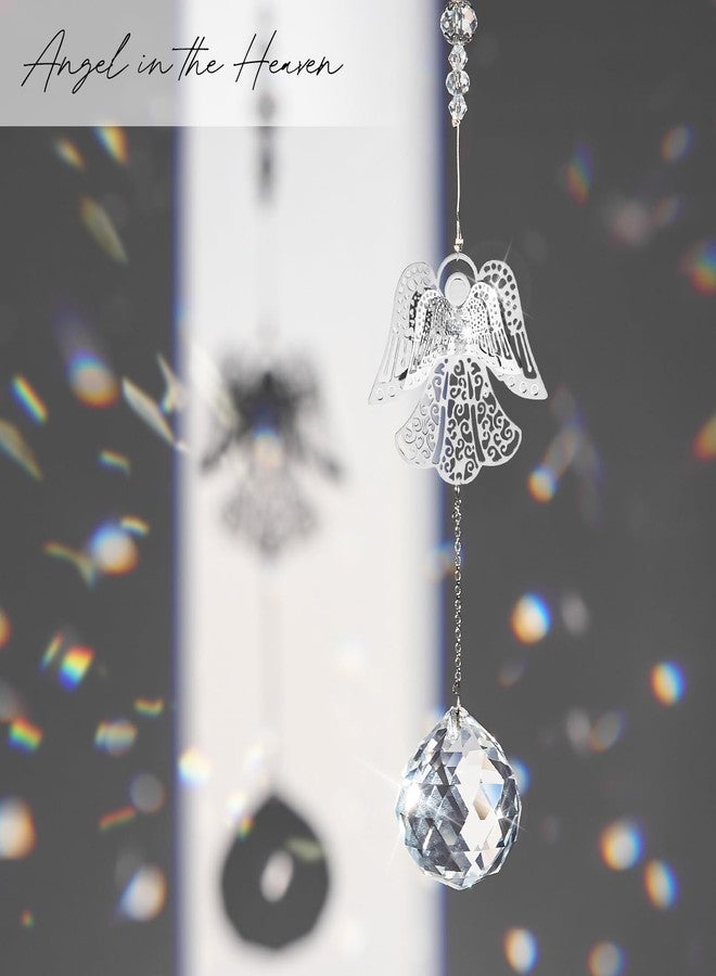 Elivida Memorial Gift Modern Sympathy Gift for Lose of Mom, 3D Angel Design Grief Hanging Ornament with 40mm Clear Crystal Ball Rainbow Maker, Bereavement Gift Idea for Women - Image 3
