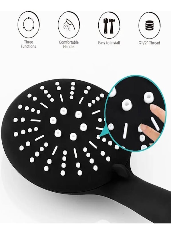 FAWER Faucet & Shower Black 3-Function Shower Set with Braided Hose and Adhesive Joint - 409B3Y  - Image 3