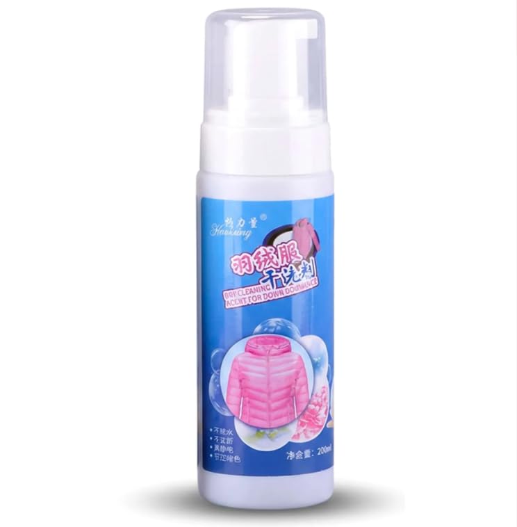 Dry Cleaner for Quilted Clothes, 200ml, Cleaning Foam for Puffer Jackets Winter Coats, Remove Stains and Odors from Dollar Import