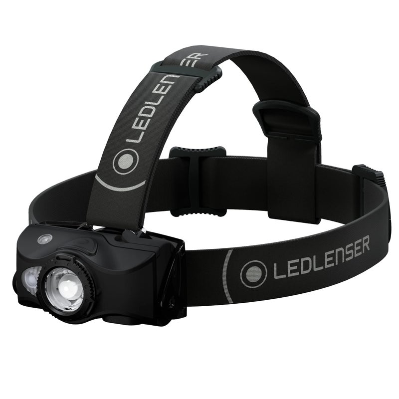LEDLENSER مصباح رأس LEDlenser MH8 خفيف الوزن قابل لإعادة الشحن مع حزام رأس قابل للإزالة، LED عالي القوة، 600 لومن، ضوء بدون استخدام اليدين للأنشطة الخارجية، التخييم، المشي، الصيد، أسود - Image 1