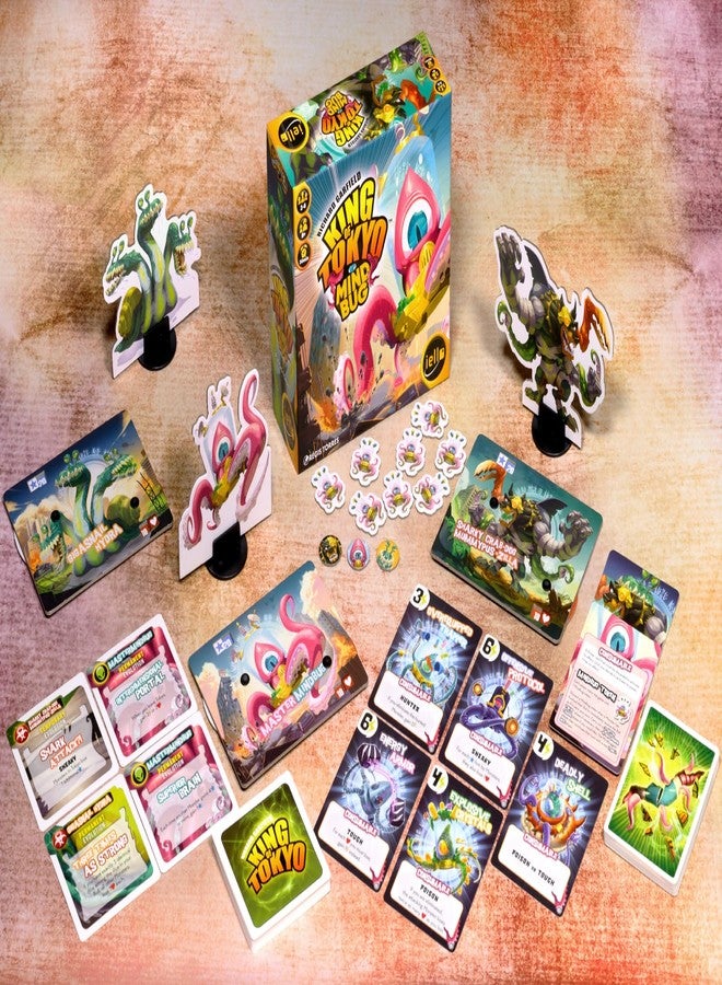 آيلو لعبة IELLO King of Tokyo: Mindbug Expansion، لعبة لوحية استراتيجية، تحكم في مخلوقات خصومك، للأعمار من 8 سنوات فما فوق - Image 2