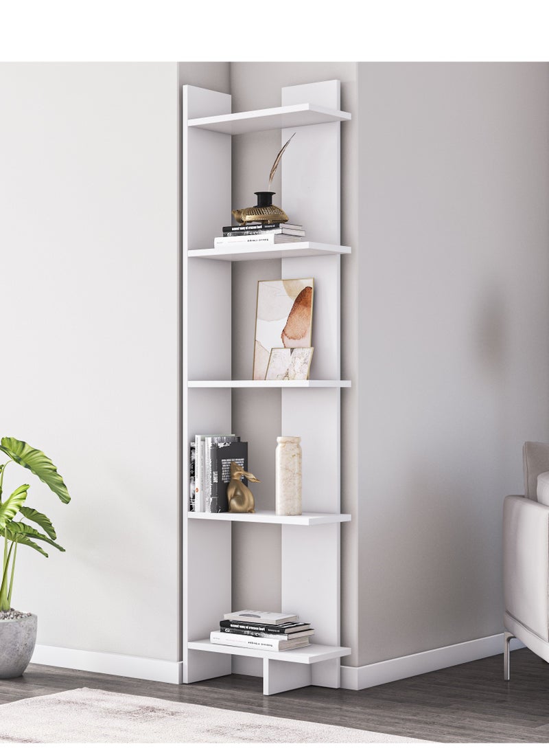 Decorotika Alice 170 tall Manufactured Wood Corner Bookcase | Bookshelf, Storage Rack  - Image 1