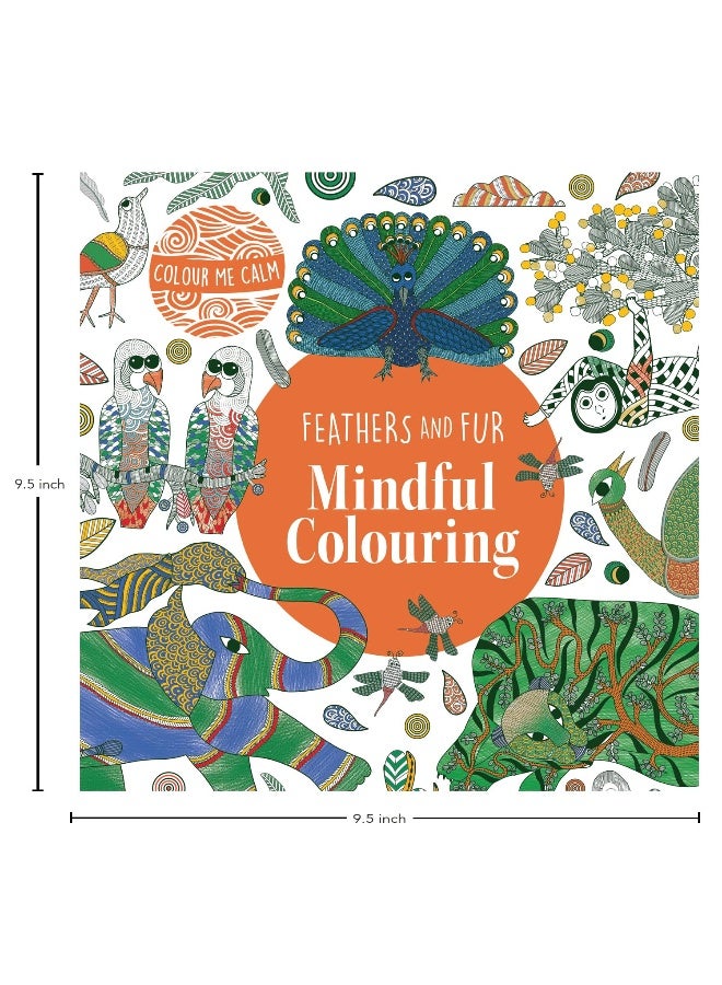 Feathers and Fur Mindful Colouring | Colour me calm | Colouring book | Intricate colouring book | Nordic folk art | Peaceful colouring - Image 5