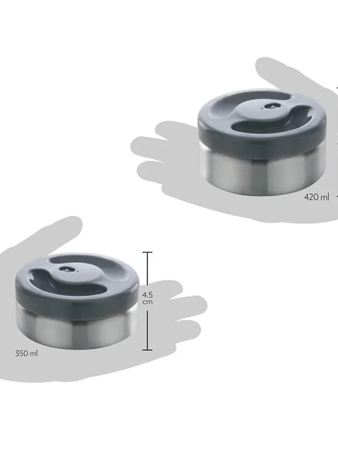 بوروسيل علبة غداء رمادية بأربع طبقات ساخنة وطازجة