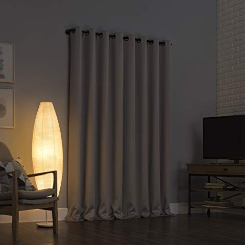 Sun Zero Nordic 2-pack Theater Grade Extreme 100% Blackout Grommet Curtain Panel Pair, 52" x 84", Stone - Image 2