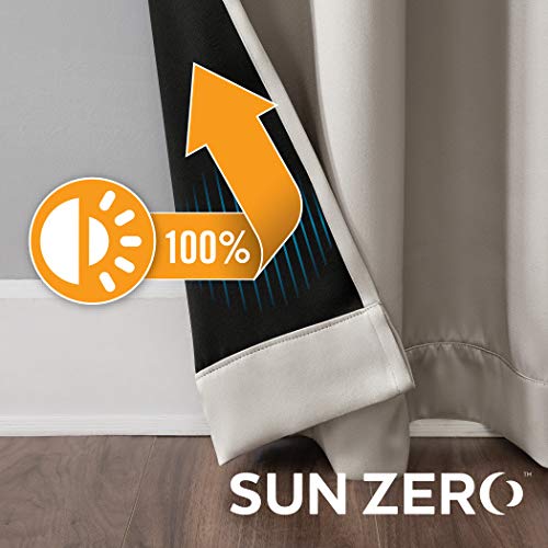 Sun Zero Nordic 2-pack Theater Grade Extreme 100% Blackout Grommet Curtain Panel Pair, 52" x 84", Stone - Image 5