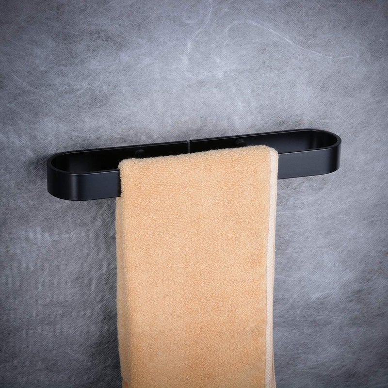 INDIAN DECOR 10022 Towel Rail Bath Towel Ring Matte Black in Metal，Contemporary Style Wall Mount, Towel Holder, Towel Rack, Towel Hook - Image 3