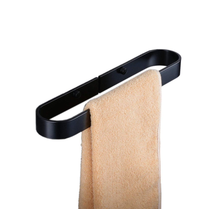 INDIAN DECOR 10022 Towel Rail Bath Towel Ring Matte Black in Metal，Contemporary Style Wall Mount, Towel Holder, Towel Rack, Towel Hook - Image 1