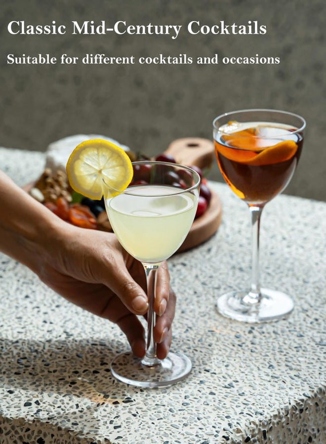 GIHOP Nick and Nora Cocktail Glasses, 5.8Oz Hand Blown Martini Glasses Set of 6, 100% Lead-Free Craystal Coupe Glassware, Small Cocktail Glasses for Manhattan, Cosmopolitan, Espresso with Gift Box - Image 5