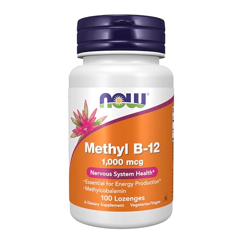 NOW Foods Supplements Methyl B12 Methylcobalamin 1000 mcg Nervous System Health 100 Lozenges