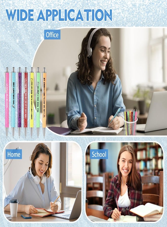 Sherr 7 Pcs Fancy Pens for Women Cute Sparkly Glitter Pens with 10 Pcs Black Ink Refills Pretty Gifts for Girls Office School Christmas Graduation (Dog Lover) - Image 5