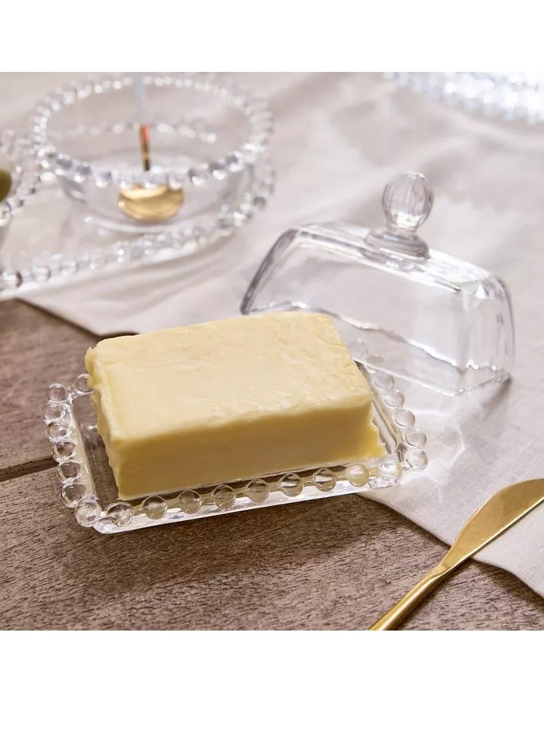 هوم بوكس طبق زبدة ميريام مزين بالخرز مقاس 14 سم - Image 1