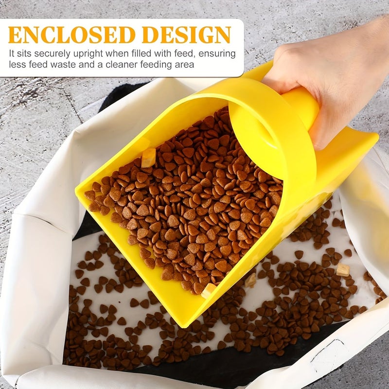 3 Pack Durable Yellow Plastic Feed Scoops Stackable Grain Shovels For Horse Farms Poultry Coops And Farm Work - Image 2