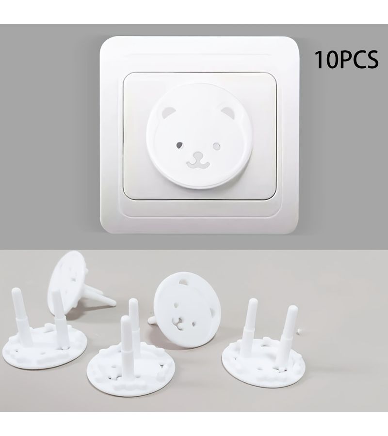 10pcs European Standard Outlet Cover Automatic Recovery Socket Hole Protector - Image 1