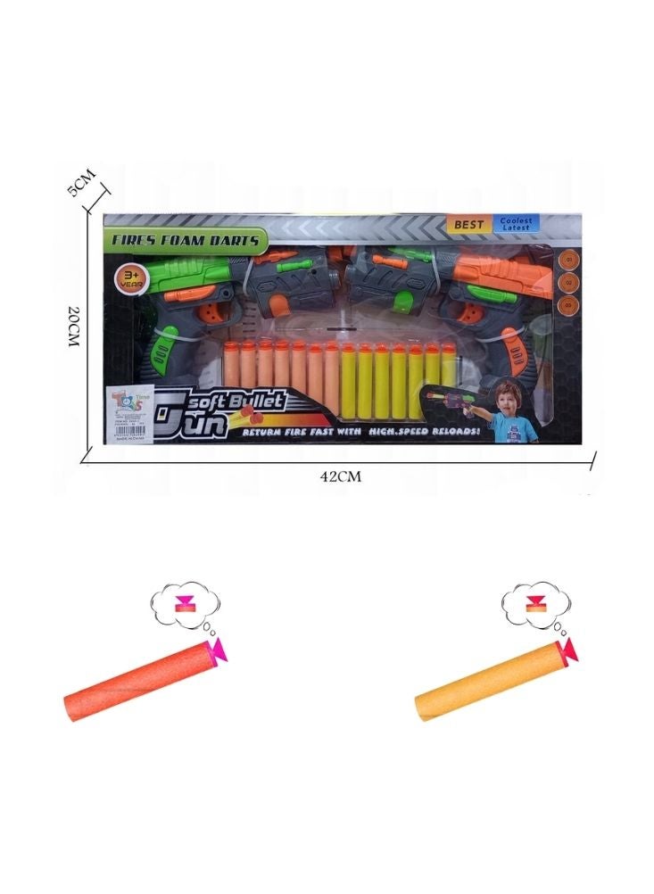 TOLSEN 2 Piece Foam Blaster Gun Toy With 14 Bullets - Image 3
