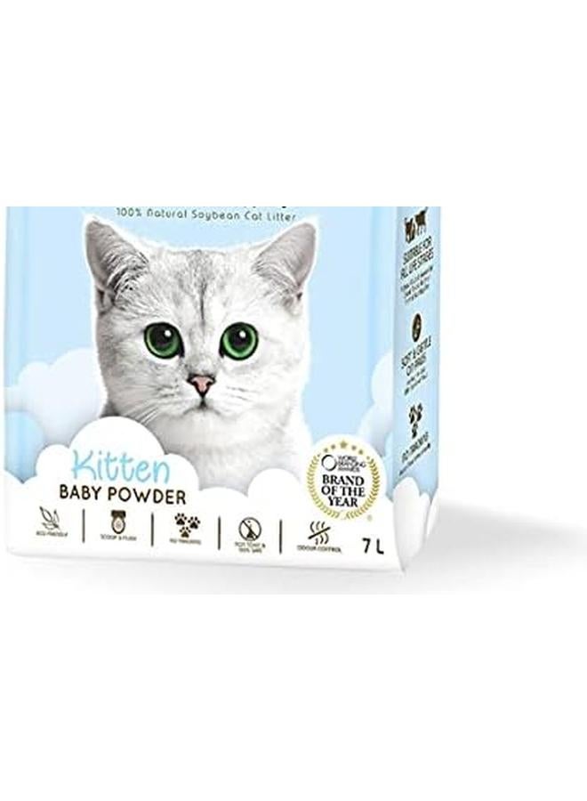 Kit Cat Soyaclump Litter Baby Powder 7L Kitten - Image 3