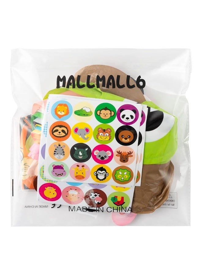 MALLMALL6 50p Zoo Animal Inflatable Headbands Wildlife Balloon Hair Hoop Include Forest Safari Farm Animals Jungle Theme Birthday Party Supplies with Animal Stickers Party Favors Costumes for Kids - Image 5