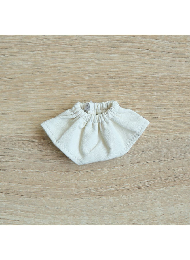 Cotton Doll Bear Toy Clothing Accessories Summer Leather Pants Leather Skirt Bear Clothes Doll Clothing Clothes Logo Printing-Color:Y025-4 White-Height:4cm  - Image 1