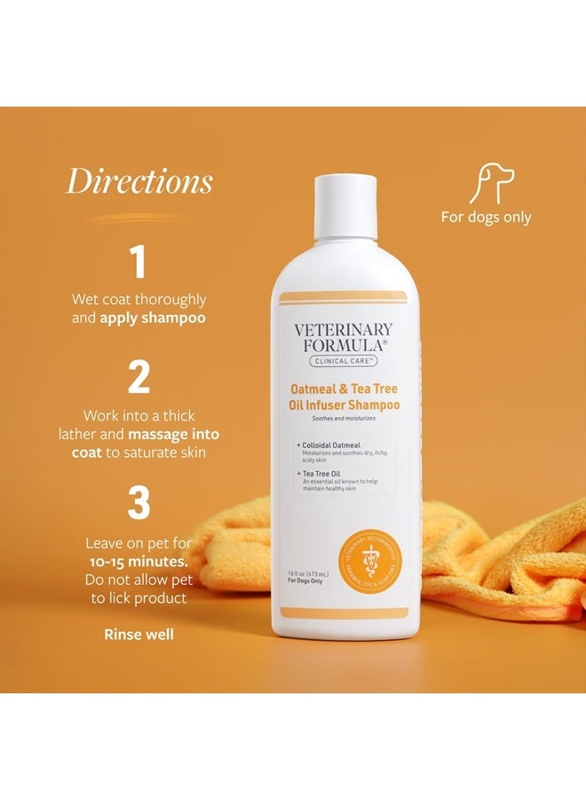 Veterinary Formula شامبو كلينيكال كير للكلاب مع دقيق الشوفان وزيت شجرة الشاي، 16 أونصة – شامبو لطيف للكلاب ذات البشرة الجافة، يهدئ ويضيف رطوبة للبشرة والفراء - Image 4