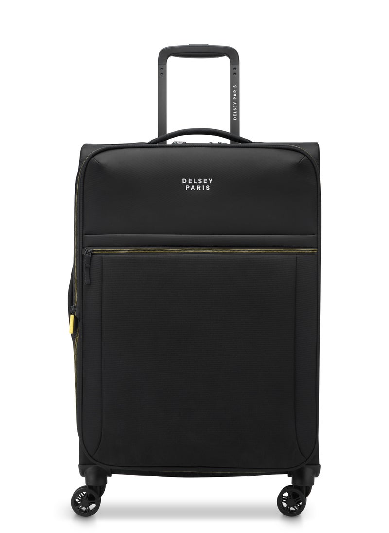 DELSEY Paris - Brochant 3.0 67cm Soft Case Expandable 4 Double Wheel Luggage Trolley- Deep Black - Image 1