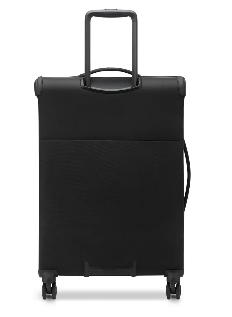 DELSEY Paris Brochant 3.0 67cm Soft Case Expandable 4 Double Wheel Luggage Trolley- Deep Black