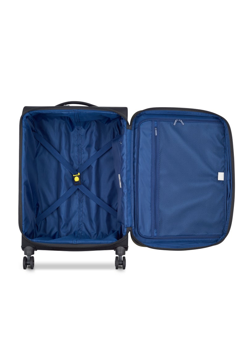 DELSEY Paris - Brochant 3.0 67cm Soft Case Expandable 4 Double Wheel Luggage Trolley- Deep Black - Image 1
