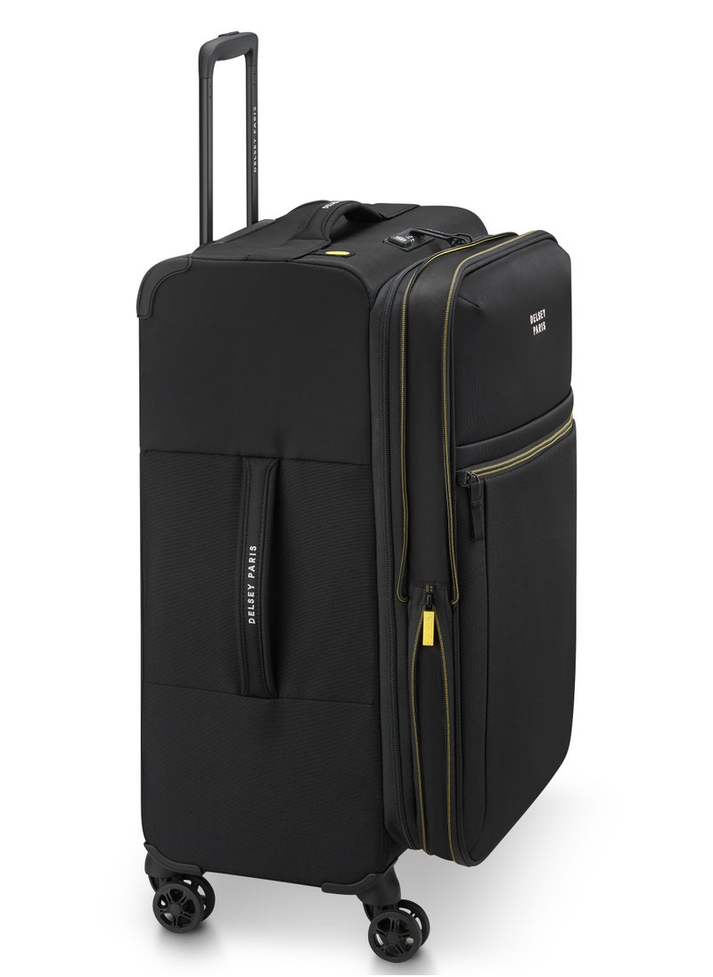 DELSEY Paris - Brochant 3.0 67cm Soft Case Expandable 4 Double Wheel Luggage Trolley- Deep Black - Image 1