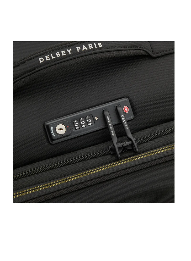 DELSEY Paris Brochant 3.0 67cm Soft Case Expandable 4 Double Wheel Luggage Trolley- Deep Black