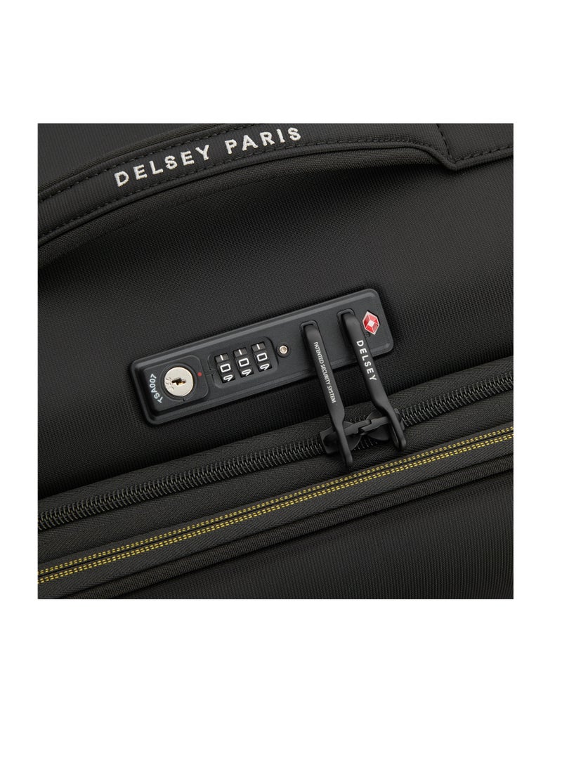 DELSEY Paris - Brochant 3.0 67cm Soft Case Expandable 4 Double Wheel Luggage Trolley- Deep Black - Image 1