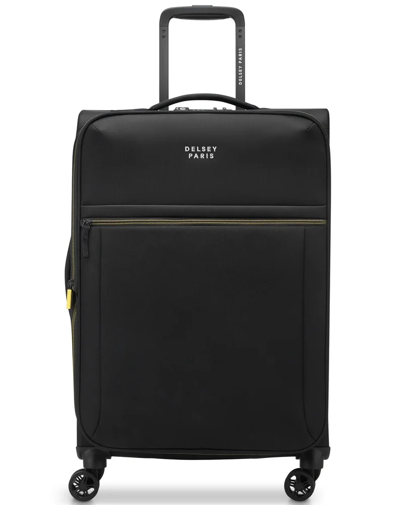 DELSEY Paris Brochant 3.0 - 67 Cm Softcase 4-Double Wheeled Expandable Check-In Luggage Trolley - Deep Black