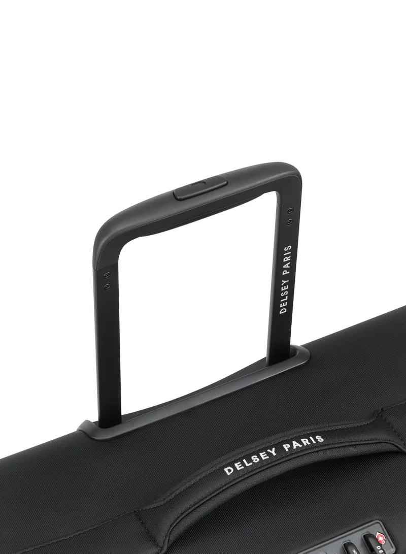 DELSEY Paris  Brochant 3.0 - 67 Cm Softcase 4-Double Wheeled Expandable Check-In Luggage Trolley - Deep Black  | Best Price UAE
