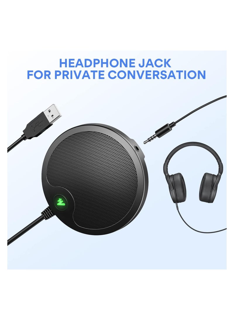 BM10 USB Conference Microphone, Omnidirectional Condenser PC Mic with Mute Button for Video Conference, Zoom Meeting, Skype, Online Class