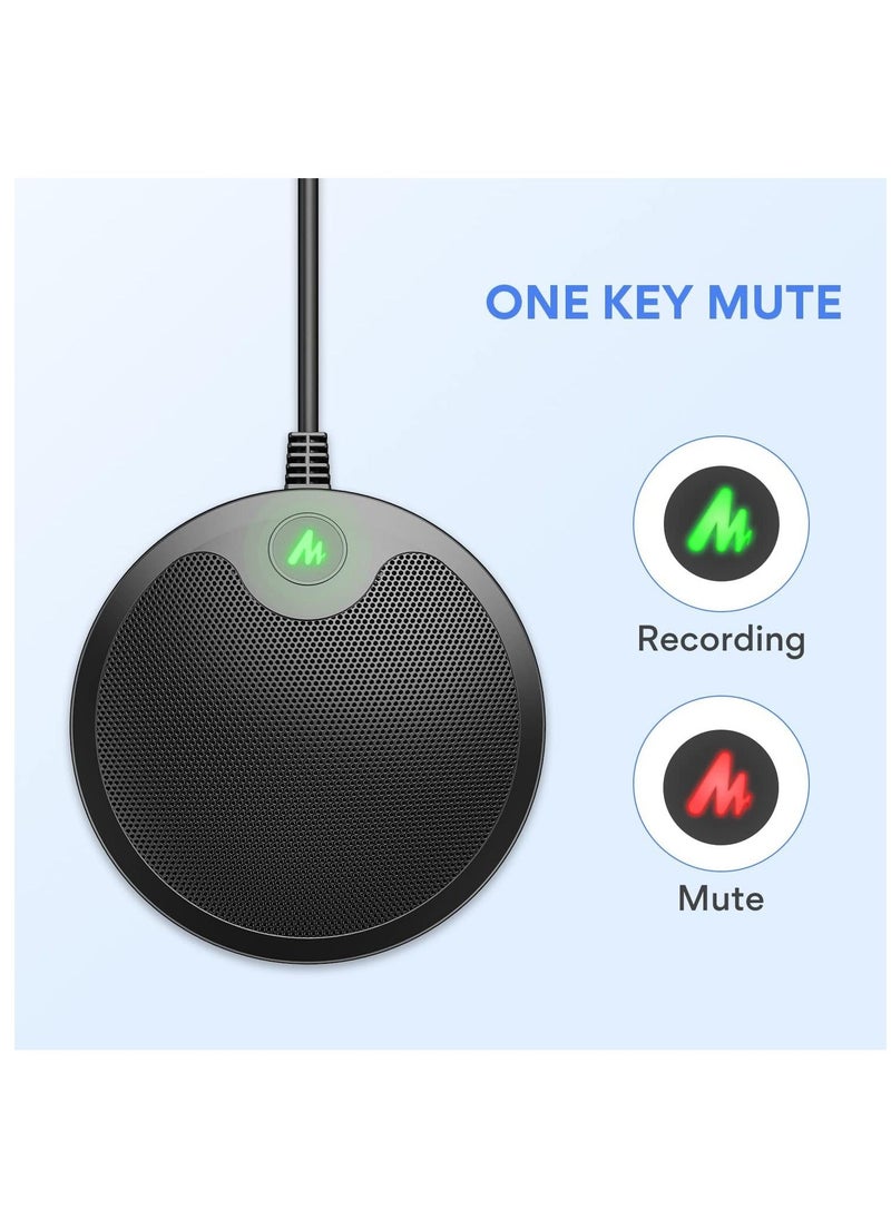 BM10 USB Conference Microphone, Omnidirectional Condenser PC Mic with Mute Button for Video Conference, Zoom Meeting, Skype, Online Class