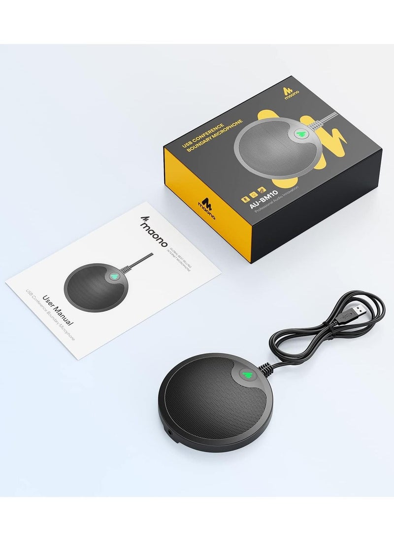 BM10 USB Conference Microphone, Omnidirectional Condenser PC Mic with Mute Button for Video Conference, Zoom Meeting, Skype, Online Class