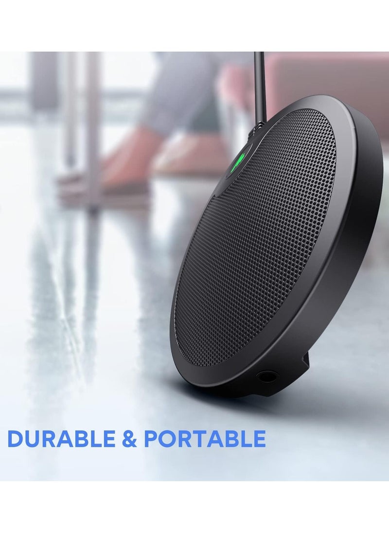 BM10 USB Conference Microphone, Omnidirectional Condenser PC Mic with Mute Button for Video Conference, Zoom Meeting, Skype, Online Class