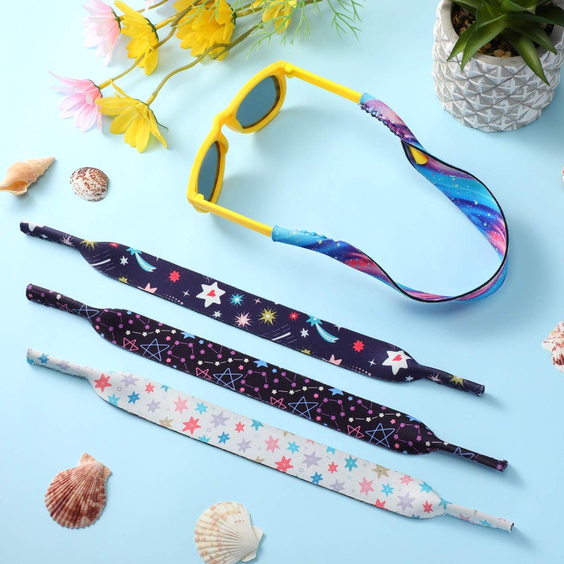 Weewooday 4 Pcs Kids Eyeglass Strap Glasses Holder Sunglasses Lanyard Retainer for Boys and Girls Age 3-10 Years(Starry Sky, Meteors, Stars) - Image 3