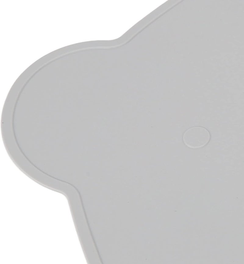 OEBUAFI Silicone Placemat, Soft Elastic Heat Insulation Non Slip Silicone Bear Placemat for Kids, with Cute Bear Design for Home Restaurant (Gray) (Gray) - Image 2