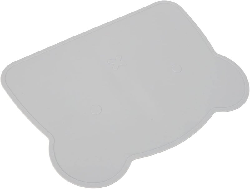 OEBUAFI Silicone Placemat, Soft Elastic Heat Insulation Non Slip Silicone Bear Placemat for Kids, with Cute Bear Design for Home Restaurant (Gray) (Gray) - Image 1