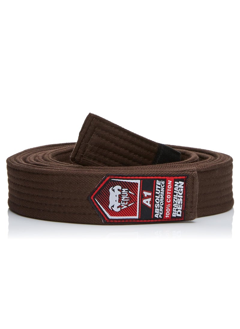 VENUM - Venum BJJ Belt - Brown | A3 Size | Premium Cotton | Reinforced Stitching for Durability | Official Brazilian Jiu-Jitsu Rank Belt - Image 1