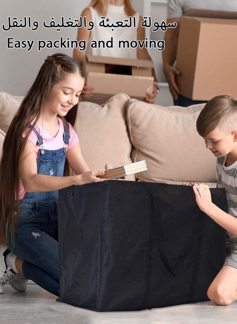 Extra Large Moving Bags with Strong Zippers & Carrying Handles, Storage Totes for Clothes, Storage Bags for Blanket, Space Saving, Oversized Storage Bag Organizer for Moving, Traveling, Black (2 PCS)  - Image 5