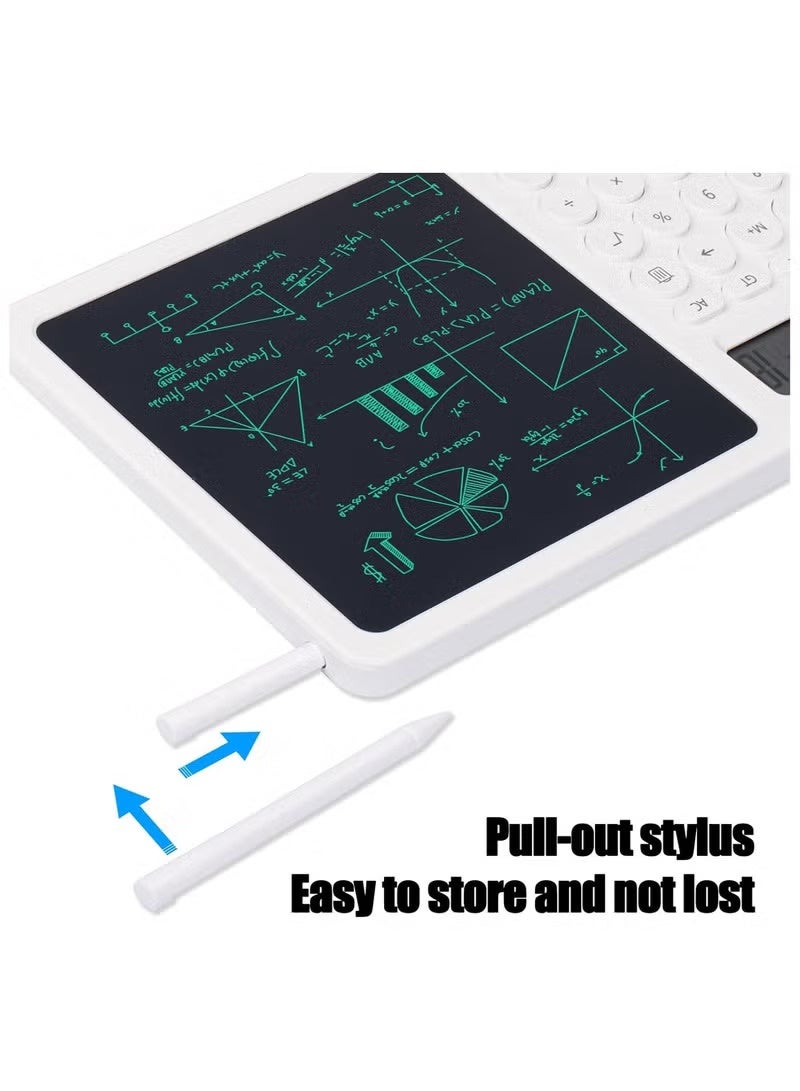 ALLTEC Portable Business Calculator, 2 in 1 Calculator with Digital LCD Writing Tablet - White - Image 2