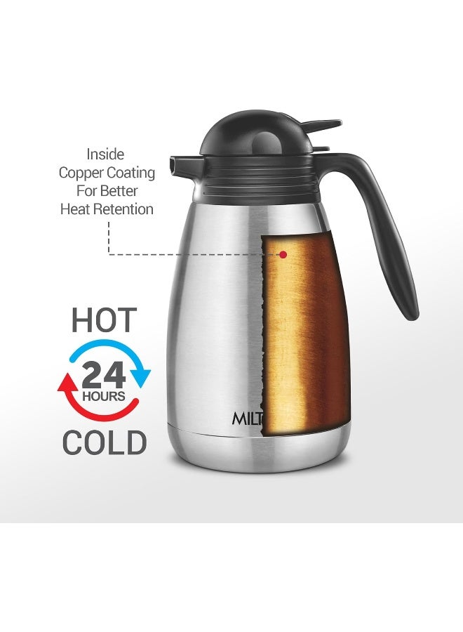 Milton Thermosteel Carafe 24 Hours Hot and Cold, 1500 ml, Silver - Image 2
