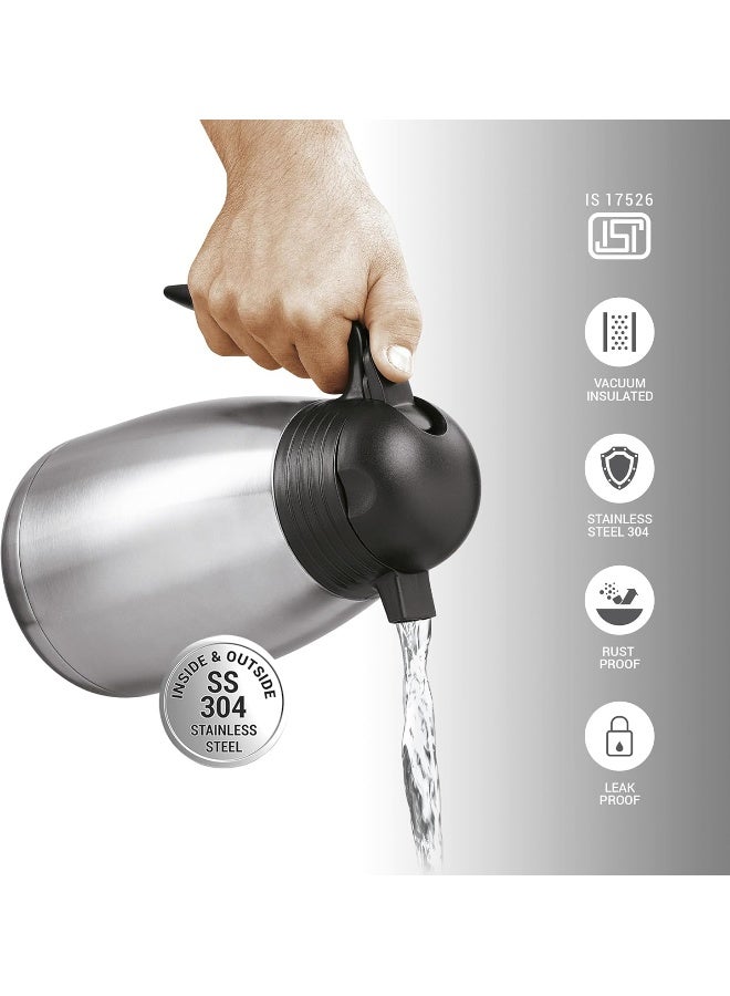 Milton Thermosteel Carafe 24 Hours Hot and Cold, 1500 ml, Silver - Image 3