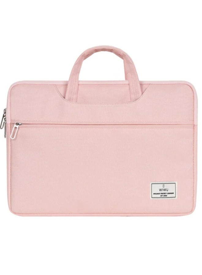 WIWU ViVi Laptop Hand Bag 15.6 Inch Water Resistant Sleeve with Handle Pink