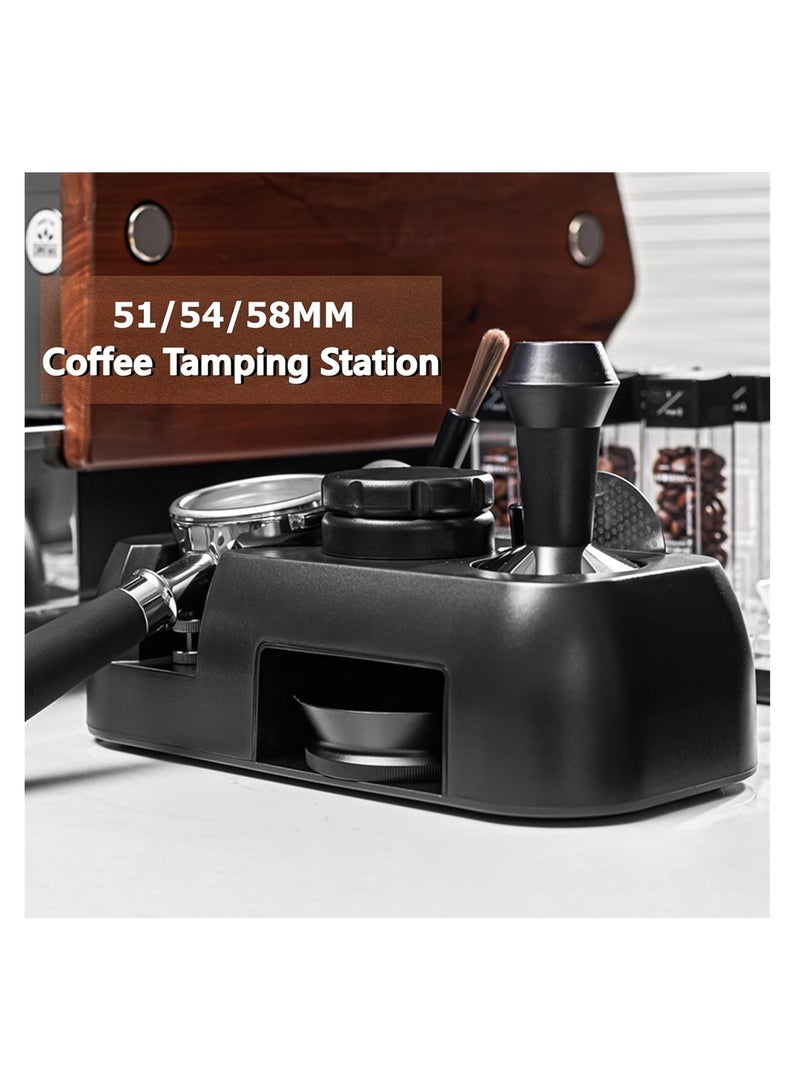 SYOSI Espresso Tamping Station, Coffee Bar Accessories, Countertop Organizer, Fits 51-58mm, Plastic Box for Barista Kit Tools and Tamper Set  - Image 2