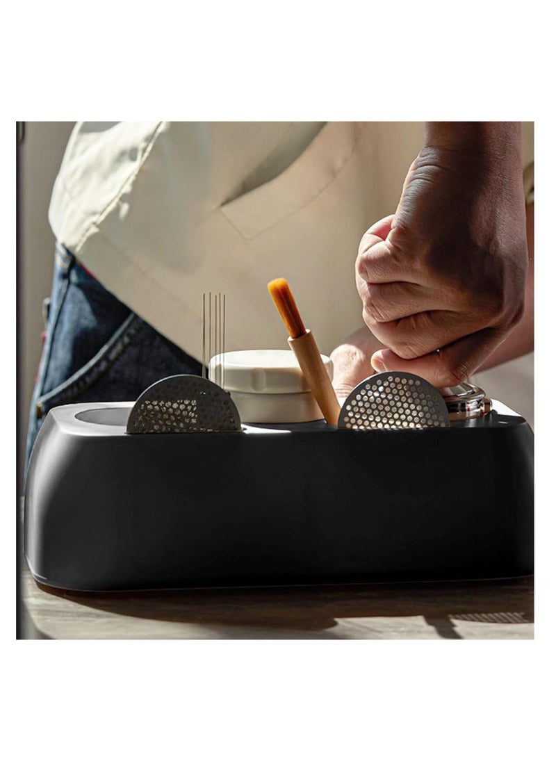 SYOSI Espresso Tamping Station, Coffee Bar Accessories, Countertop Organizer, Fits 51-58mm, Plastic Box for Barista Kit Tools and Tamper Set  - Image 5