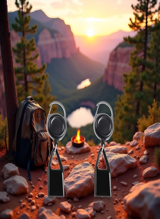 WLngtv 2 Pcs Retractable Lighter Clip Belt with Protective Cover, Lighter Clip,Retractable,Anti Lost Cover,Keychain Belt,Leash for Fishing Hiking,Protective Cover for Camping,Leash - Image 3